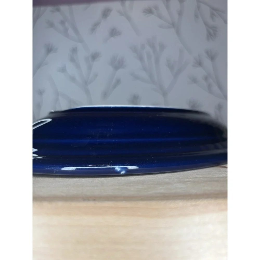 Fiesta Homer Laughlin Dark Blue Oval‎ Ceramic Platter 13 3/8